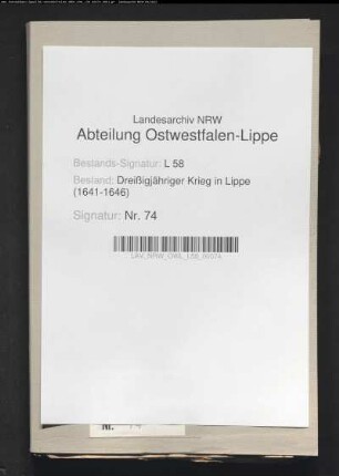 Kontributions- und weitere Leistungen an die schwedische Garnision zu Lemgo