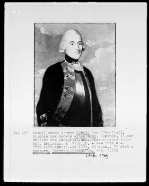Bildnis des Ludwig Winkelmann, Kapitän des landgräflich hessisch-kasselschen Infanterieregiments (1737-1777)
