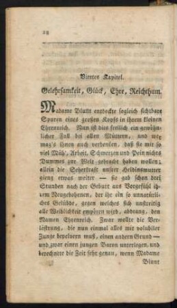 Viertes Kapitel. Gelehrsamkeit, Glück, Ehre, Reichthum.