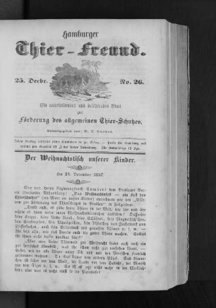 Hamburger Thier-Freund. No. 26.