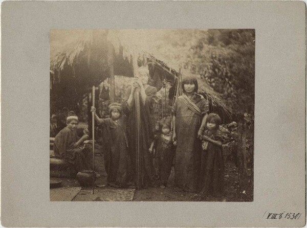 "Campa family in front of their hut" (OT)