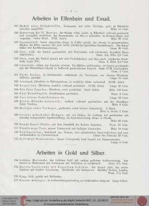 Arbeiten in Elfenbein und Email (Nr. 155-173)