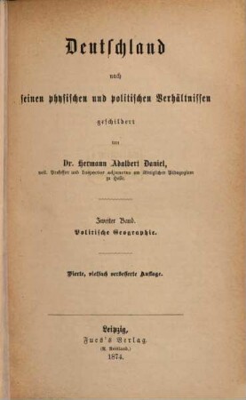 Handbuch der Geographie. 4, Deutschland. Politische Geographie
