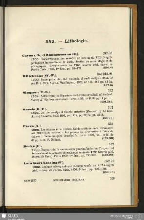 552. - Lithologie
