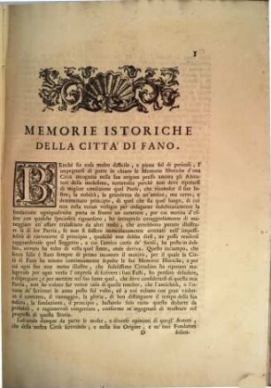 Memorie Istoriche Della Citta Di Fano, 1