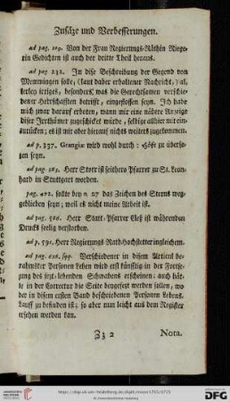 Zusäze und Verbesserungen