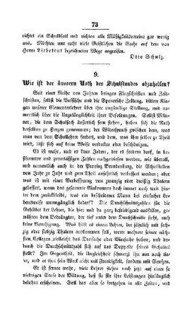 Wie ist der äussern Noth des Schulstandes abzuhelfen?