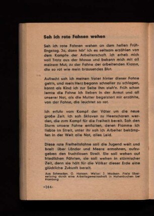 Seh ich rote Fahnen wehen