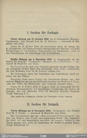II. Section für Botanik