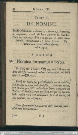 Caput III. De Nomine