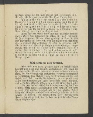 Arbeitslohn und Politik.
