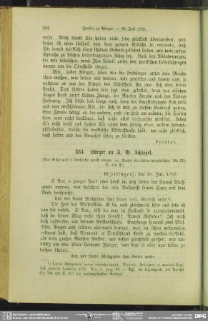 Gottfried August Bürger an August Wilhelm von Schlegel, Göttingen, 30.07.1792