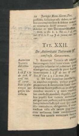 Tit. XXII. De Autoritate Tutorum & consensu Curatorum
