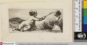 [Putto mit Fackel und Büste]