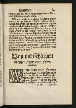 L r-LXIX v, Vom menschlichen krefften und vom freien willen