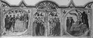 Berlin, Kreuzigungsretabel aus Sankt Maria zur Wiese in Soest (Christus vor Kaiphas; Kreuzigung Christi; Die Drei Marien am leeren Grab Christi), westfälisch? Staatliche Museen zu Berlin - Preußischer Kulturbesitz, Gemäldegalerie, Nr.: 1216A