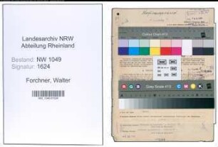 Entnazifizierung Walter Forchner , geb. 19.07.1907 (Zollinspektor)