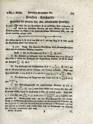 V. Abschnitt. Fernrohre der zweyten Art, oder astronomische Fernrohre
