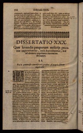 702-727, Dissertatio XXX.
