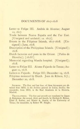 Documents of 1617-1618