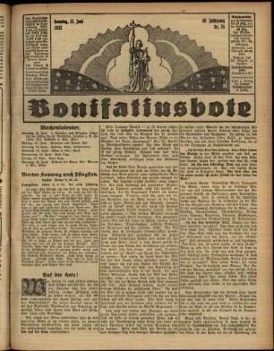 Erste Ausgabe vom Sonntag, den 12. Juni 1932.