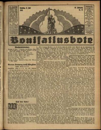 Erste Ausgabe vom Sonntag, den 12. Juni 1932.
