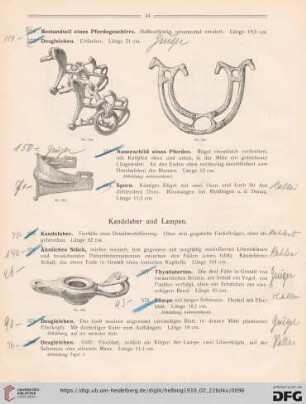 Kandelaber und Lampen (Nr. 575-587)