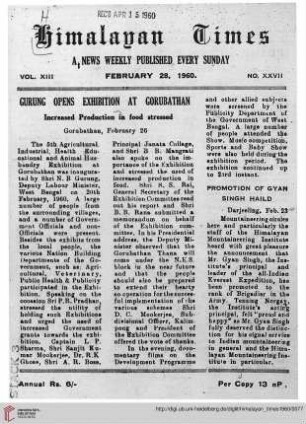 No. XXVII (28 February 1960)
