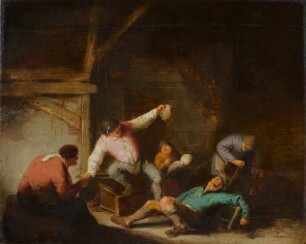 Zechende Bauern in der Schenke
