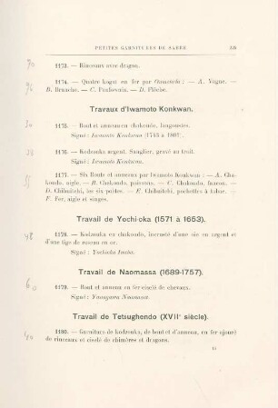 Travail de Tetsughendo (XVIIe siècle)