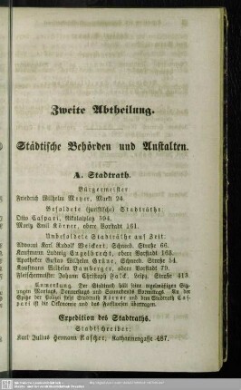 Zweite Abtheilung. Behördenverzeichnis : Erste Abtheilung. Königl. Sächs. Staatsbehörden und Anstalten