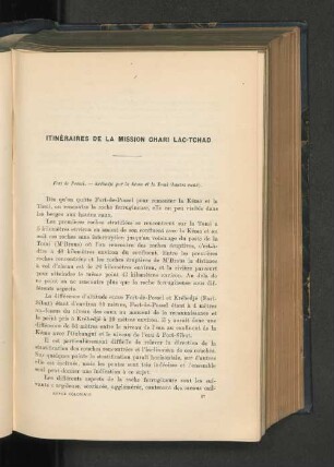 Itineraires de la mission chari Lac-Tchad