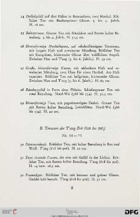 Tonware der T’ang-Zeit (Nr. 30-76)