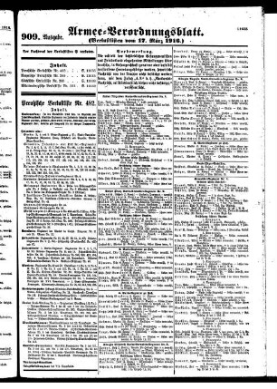 909. Ausgabe. Freitag, 17. März 1916
