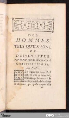 Chapitre Premier. Les Peuples.