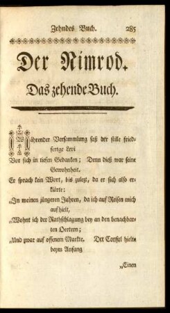 Der Nimrod. Das zehende Buch