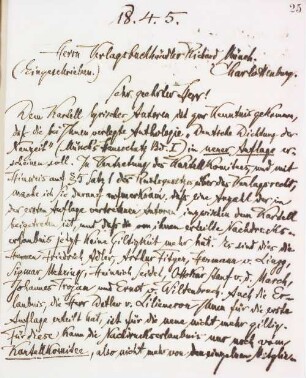 Brief an den Richard-Münch-Verlag