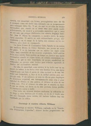 Homenaje al maestro Alberto Williams