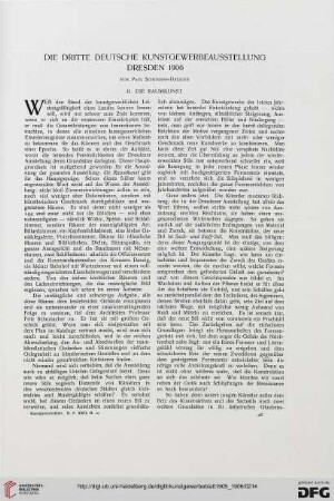 Die dritte deutsche Kunstgewerbeausstellung Dresden 1906, [2]: die Raumkunst