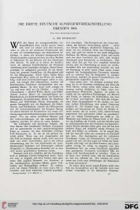 Die dritte deutsche Kunstgewerbeausstellung Dresden 1906, [2]: die Raumkunst
