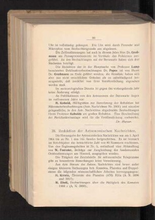 38. Redaktion der Astronomischen Nachrichten.