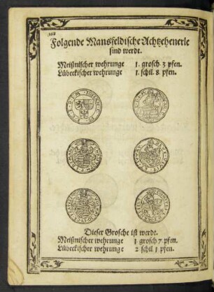 Folgende Mansfeldische Achtzehenerle sind werdt.