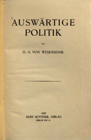 Auswärtige Politik