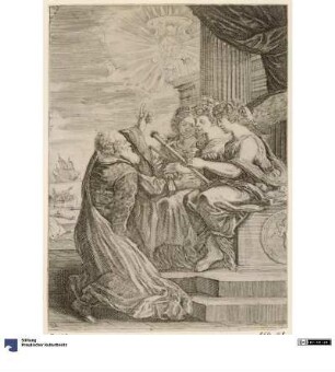 Frontispiz für die "Opere di Galileo Galilei"