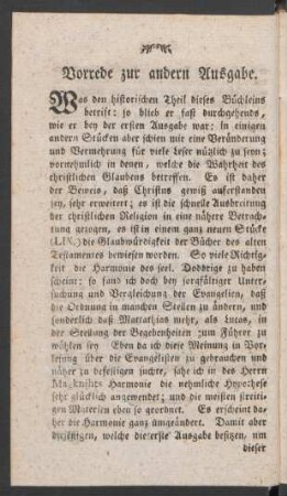 Vorrede zur andern Ausgabe