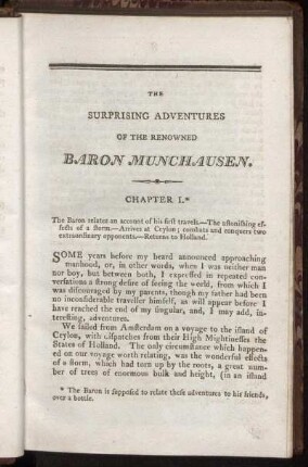 The Surprising Adventures of the Renowned Baron Munchhausen. Chapter I. - Chapter XXV.