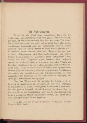 A) Ausrüstung.