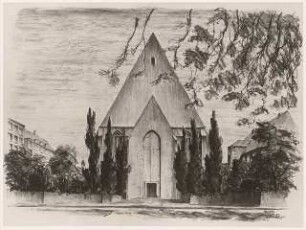 Thomaskirche, Leipzig Bachgruft: Skizze Giebel