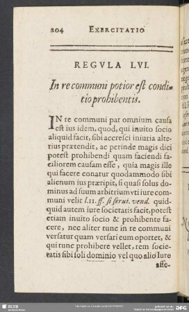 Regula LVI. In re communi potior est conditio prohibentis
