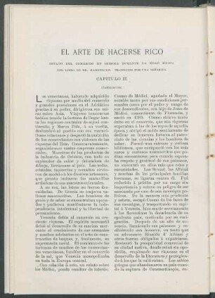 El arte de hacerse rico. (Continuación) : Capítulo II. Estado del comercio en Europa durante la Edad Media. Del libro de Mr. Hardwicke. Traducido por una señorita.